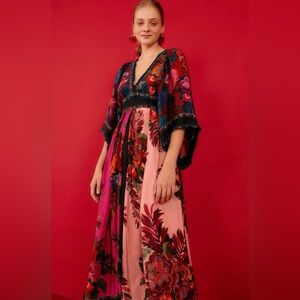 Farm Rio Flower Scarves Maxi Dress